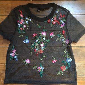 Sheer Embroidered Urban Outfitters Top